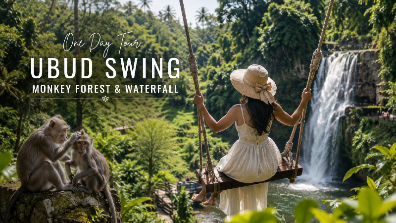 Ubud Swing, Monkey Forest & Waterfall Experience